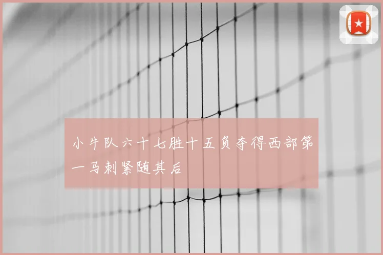 小牛队六十七胜十五负夺得西部第一马刺紧随其后